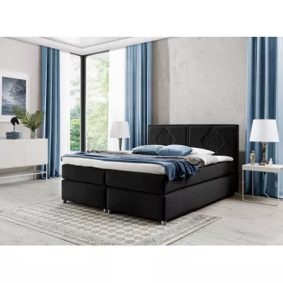 Boxspringová posteľ AUGUSTA - 120x200, čierna + topper ZDARMA