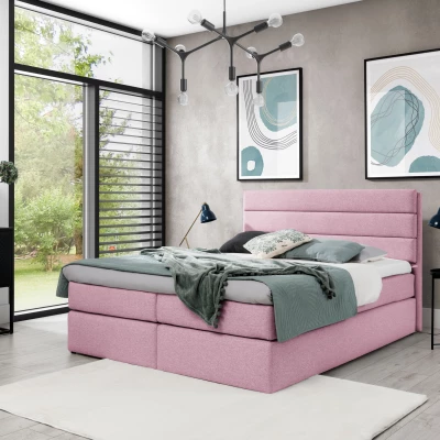 Kontinentálna posteľ ADRIENA - 120x200, ružová + topper ZDARMA