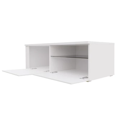 Stolík pod televíziu KIERA 1L - šírka 100 cm, biely / šedý