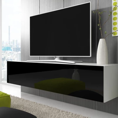 Stolík pod televíziu LODI - šírka 100 cm, biely / čierny