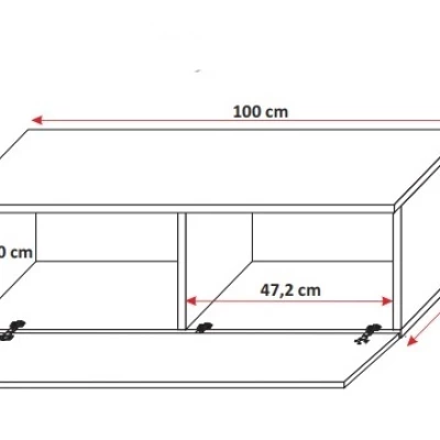 Stolík pod televíziu LODI - šírka 100 cm, biely / čierny