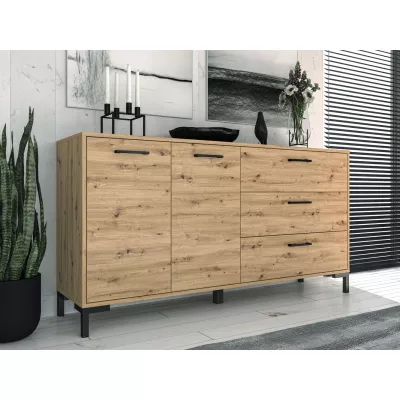 Komoda s dvierkami a šuplíkmi BEDA - dub artisan
