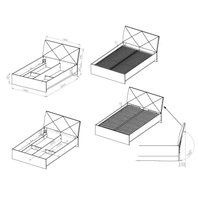 Dvojlôžková posteľ BRIANA 140x200 - biela