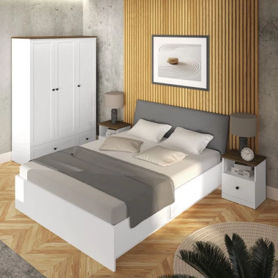 Dvojlôžková posteľ BRIANA 140x200 - biela