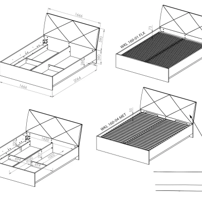 Dvojlôžková posteľ BRIANA 160x200 - biela