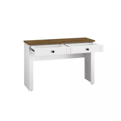Písací stôl BRIANA - biely / dub lefkas