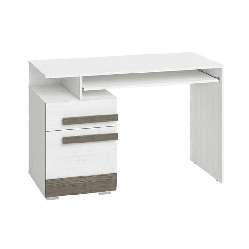 Písací stôl ILKO - biela borovica / new grey