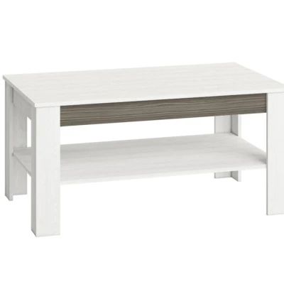 Konferenčný stolík ILKO - biela borovica / new grey