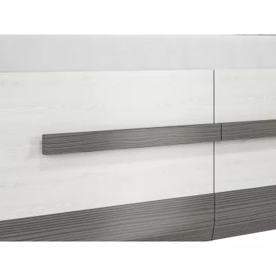 Jednolôžková posteľ ILKO 90x200 - biela borovica / new grey