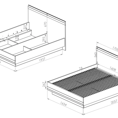 Dvojlôžková posteľ ILKO 160x200 - biela borovica / new grey