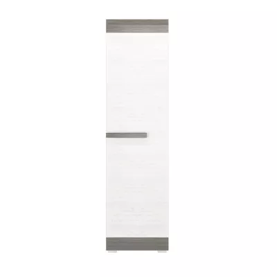 Úzka skriňa ILKO - šírka 55 cm, biela borovica / new grey