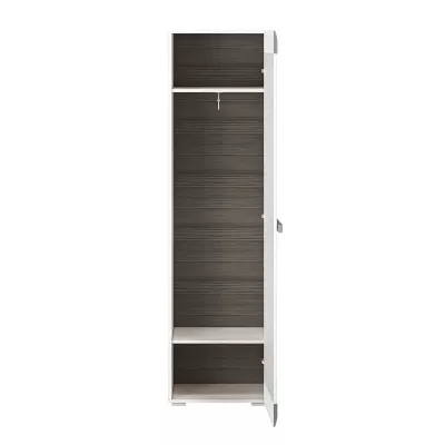 Úzka skriňa ILKO - šírka 55 cm, biela borovica / new grey