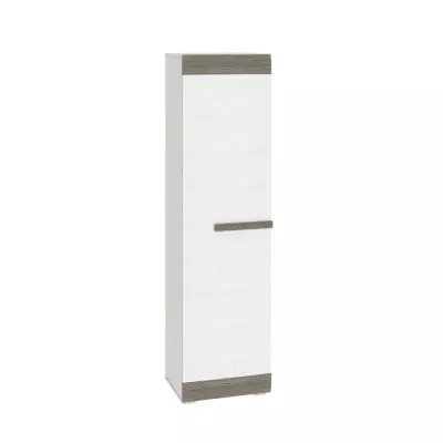 Úzka skriňa ILKO - šírka 55 cm, biela borovica / new grey