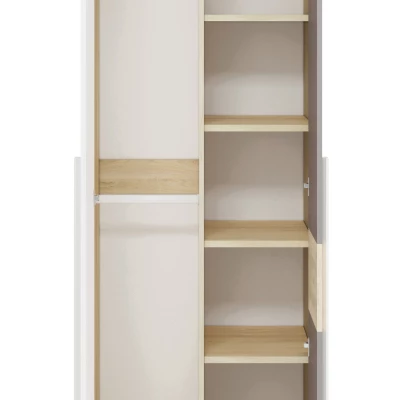 Šatníková skriňa INNES - šírka 80 cm, buk fjord / biela / šedá platina