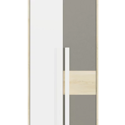 Šatníková skriňa INNES - šírka 80 cm, buk fjord / biela / šedá platina