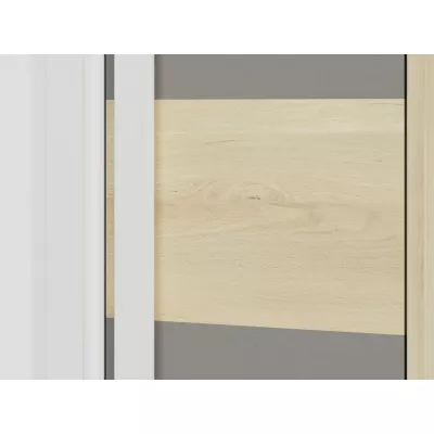 Šatníková skriňa INNES - šírka 80 cm, buk fjord / biela / šedá platina