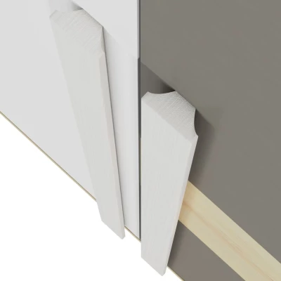 Šatníková skriňa INNES - šírka 80 cm, buk fjord / biela / šedá platina