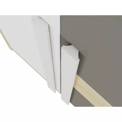 Šatníková skriňa INNES - šírka 80 cm, buk fjord / biela / šedá platina