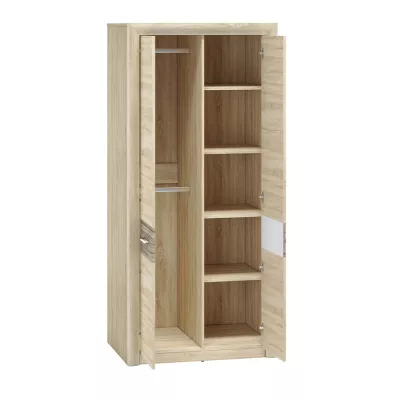 Šatníková skriňa KAELA - šírka 92 cm, svetlý dub sonoma / sonoma hľuzovka