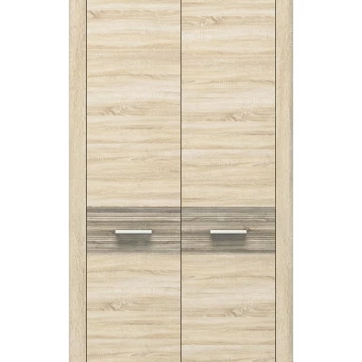 Šatníková skriňa KAELA - šírka 92 cm, svetlý dub sonoma / sonoma hľuzovka