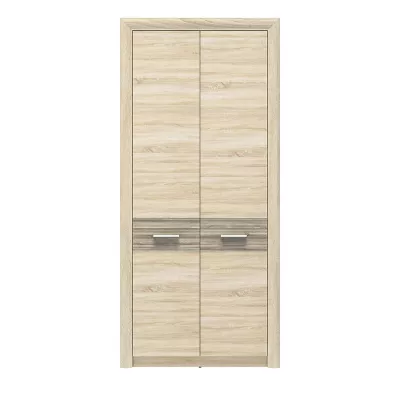 Šatníková skriňa KAELA - šírka 92 cm, svetlý dub sonoma / sonoma hľuzovka