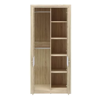 Šatníková skriňa KAELA - šírka 92 cm, svetlý dub sonoma / sonoma hľuzovka