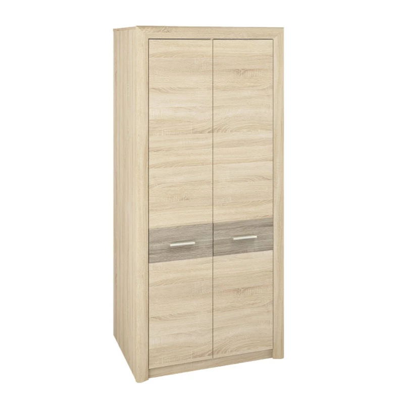 Šatníková skriňa KAELA - šírka 92 cm, svetlý dub sonoma / sonoma hľuzovka