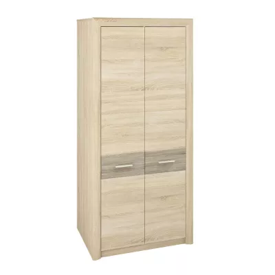 Šatníková skriňa KAELA - šírka 92 cm, svetlý dub sonoma / sonoma hľuzovka