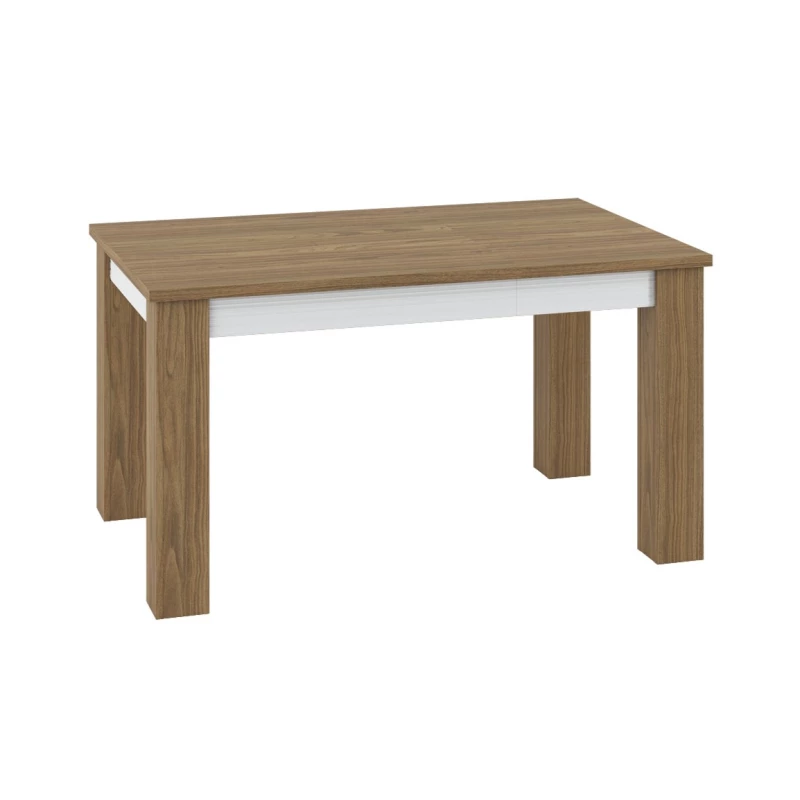 Rozkladací jedálenský stôl HANILA - 101x89, orech / lesklý biely