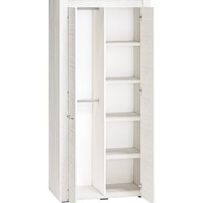 Šatníková skriňa DERIKA - šírka 92 cm, biela borovica
