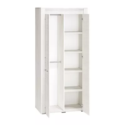 Šatníková skriňa DERIKA - šírka 92 cm, biela borovica