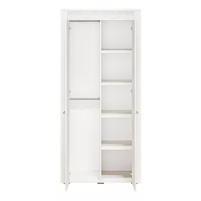 Šatníková skriňa DERIKA - šírka 92 cm, biela borovica