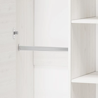 Šatníková skriňa DERIKA - šírka 92 cm, biela borovica