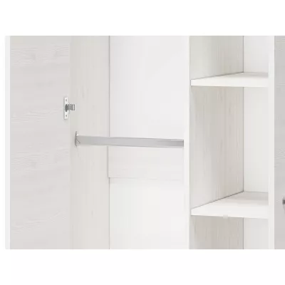 Šatníková skriňa DERIKA - šírka 92 cm, biela borovica