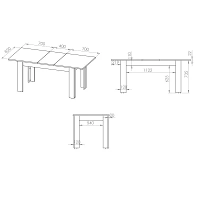 Rozkladací jedálenský stôl DERIKA - biela borovica