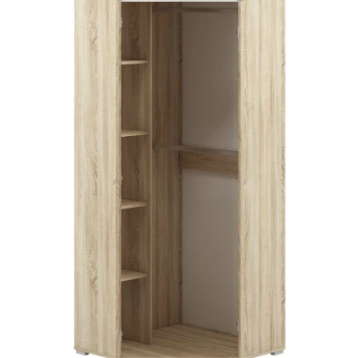 Rohová skriňa GVENDA - šírka 82 cm, svetlý dub sonoma