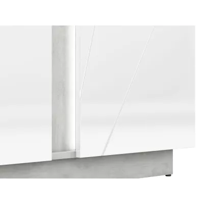 Šatníková skriňa FIDES - šírka 92 cm, biela / strieborný betón
