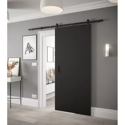 Posuvné dvere s kovaním LEONTINA 1 - 90 cm, čierne