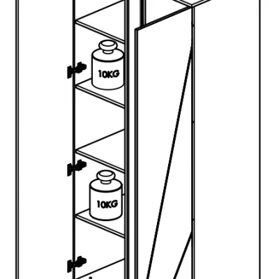 Šatníková skriňa FIDES - šírka 92 cm, biela / strieborný betón