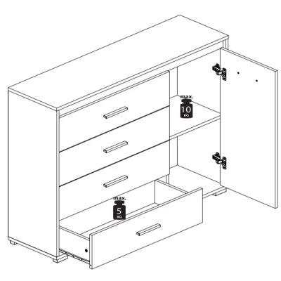 Kombinovaná komoda GVENDA - svetlá sonoma