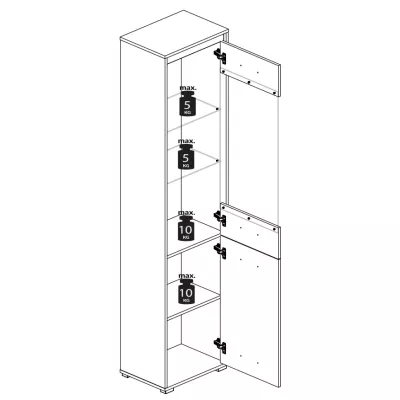 Vitrína s presklenou časťou GVENDA - svetlá sonoma