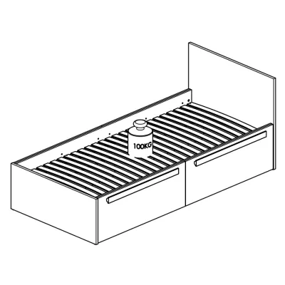 Jednolôžková posteľ INNES 90x200 - buk fjord / biela / šedá platina