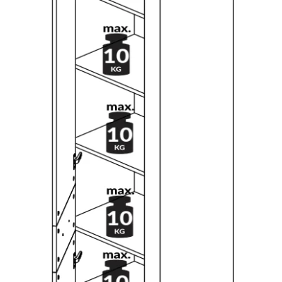 Úzka policová skriňa KAELA - pravá, svetlá sonoma / sonoma hľuzovka