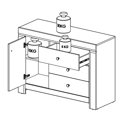 Kombinovaná komoda CARYS - biela