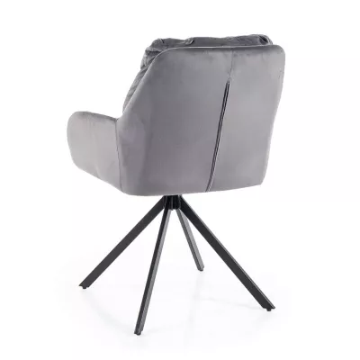 Otočná jedálenská stolička WIOLA 2 - čierna / šedá