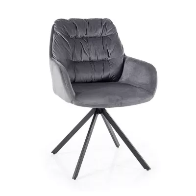 Otočná jedálenská stolička WIOLA 2 - čierna / šedá