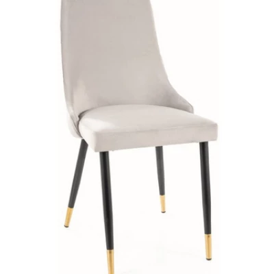 Čalúnená stolička LOTKA 3 - čierna / svetlo šedá