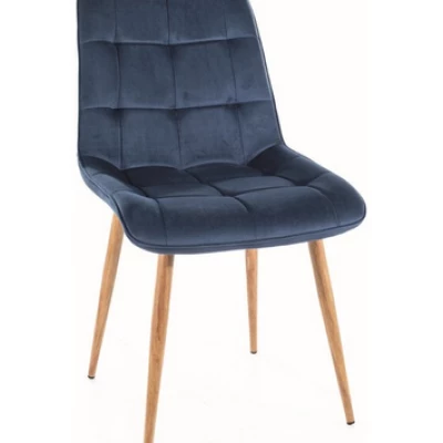 Jedálenská stolička LYA 4 - modrá / dub