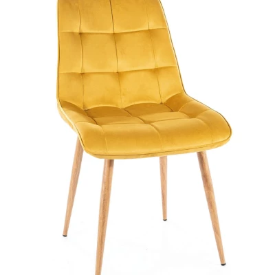 Jedálenská stolička LYA 4 - žltá / dub
