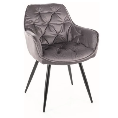 Jedálenská stolička s podrúčkami LUSINE - čierna / svetlo šedá